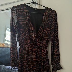 Chiffon Mini Long-sleeve Dress